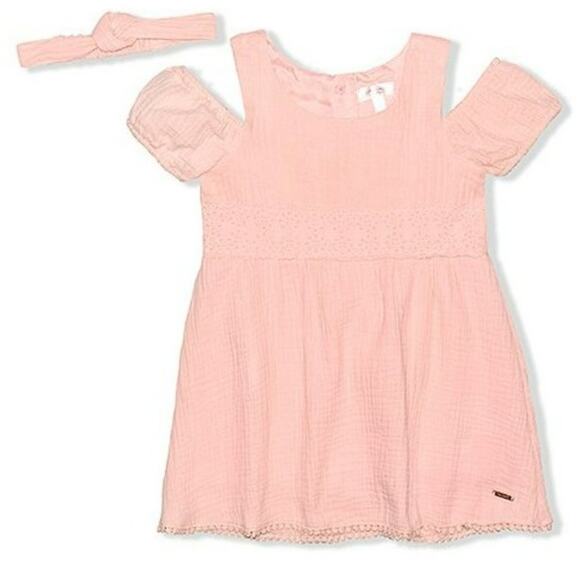 LIGHT Pink Cutout Dress & knotted Headband - 4T - Picture 1 of 1